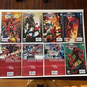 Spiderman 8 Comic Book Lot Civil War Moonnight Kingpin Shang-Chi Strange